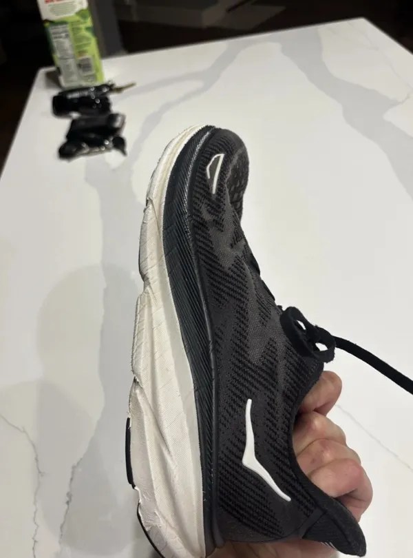 Hoka Clifton 9 Black and White Running Shoes - Image 4