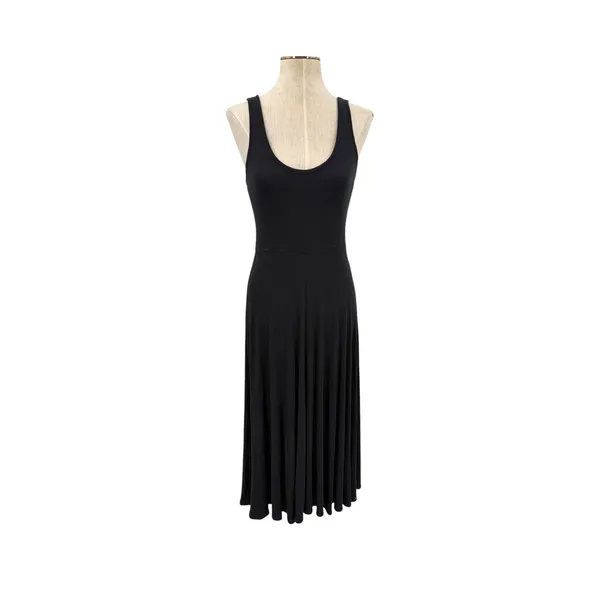 Marine Layer Lexi Rib Fit and Flare Midi Dress Black Sleeveless Size Small - Image 3