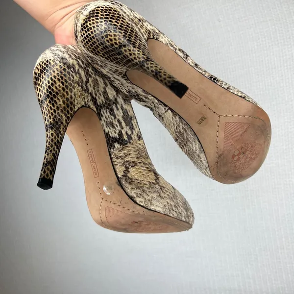 Vince Camuto Womens Snakeskin Embossed Leather Pointed Toe Stiletto Pumps 7.5B - Image 5