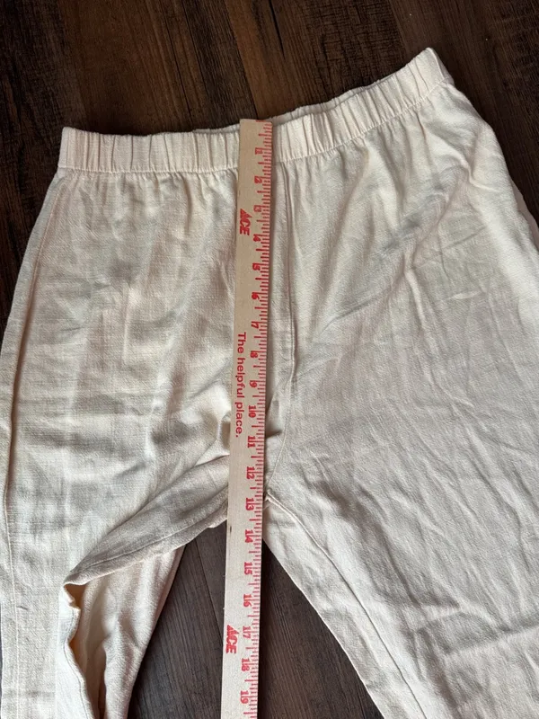 Double Zero Cream Wide Leg Pants - Image 5