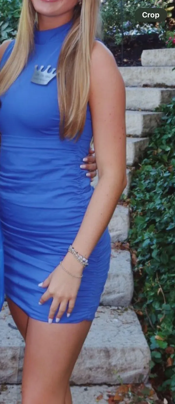 ZARA Blue Mini Dress - Image 3