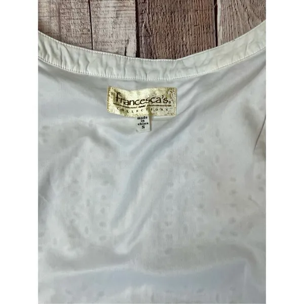 Francesca's Sleeveless Eyelet Lace White Lined Sheath‎ Dress SMALL Vanilla Girl - Image 9