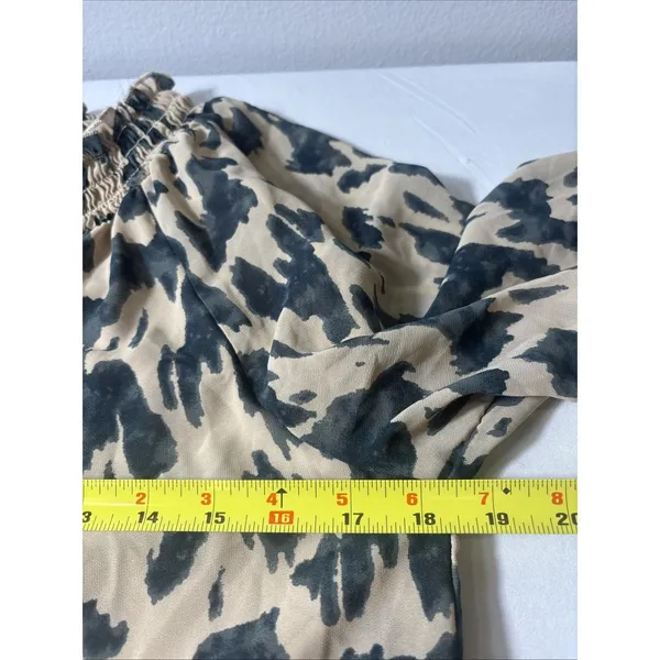 Entro Top Women Size Medium Leopard Tiered‎ Babydoll Blouse Shirt Animal Print - Image 9