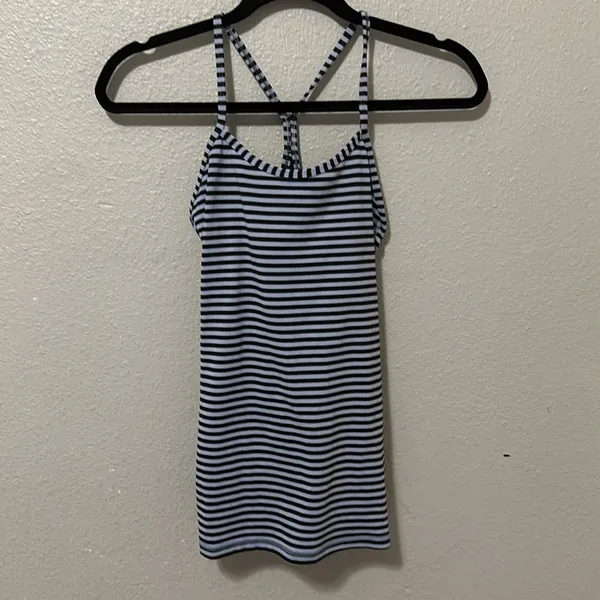 Lululemon Power Y Tank *Luon Parallel Stripe black and purple . New without tags - Image 6