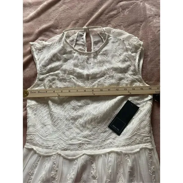 NWT Dolce Vita Kloey Silk Embroidery Dress Ivory Sz S. Formal Bridal cocktail - Image 11