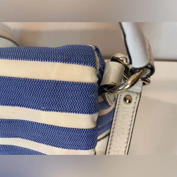 Kate Spade Maria Southport Ave Blue&White Leather‎ Crossbody Bag - Image 12