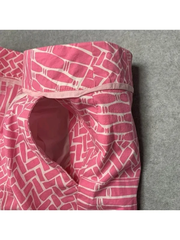 Women's Lilly Pulitzer 78399 Pink & White SKORT Size 10 Shirt Shorts Feminine - Image 4