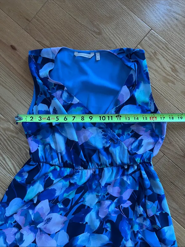 Soft Surroundings Blue Floral Wrap-Style Maxi Dress - Image 7