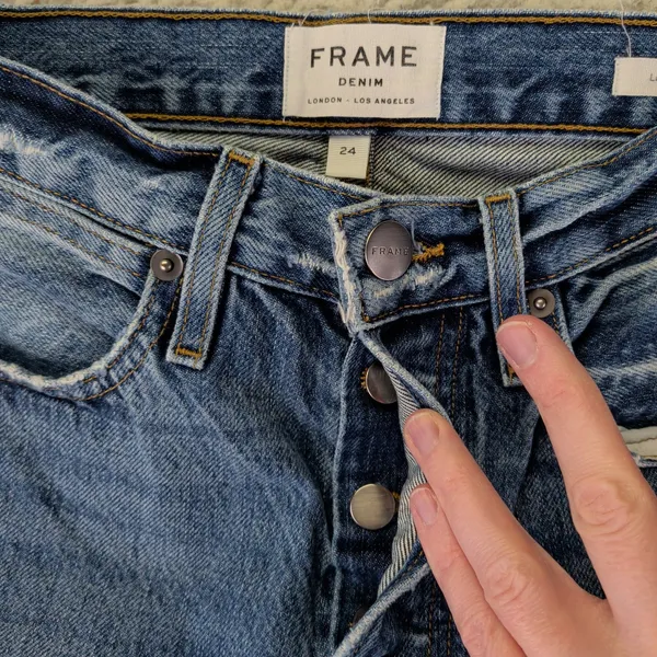 FRAME Le‎ Pegged Jean Bloomfield Distressed High Rise Straight Jeans 24 LPJ385 - Image 5