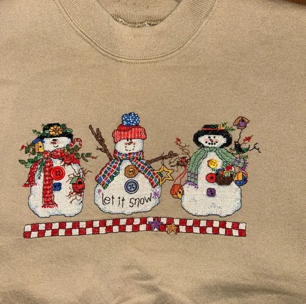 Vintage Hanes Snowman Christmas Sweatshirt XL - Image 4