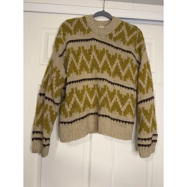 The Great. Pullover Wool Sweater Knit‎ Western Fair Isle Geometric Copenhagen - Image 2