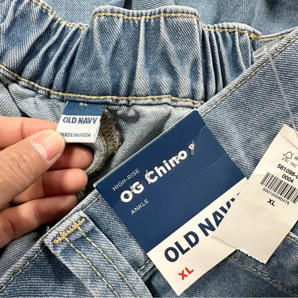 NWT Old Navy High-Waisted OGC Chino Tapered Straight Pants in Medium Wash XL - Image 11