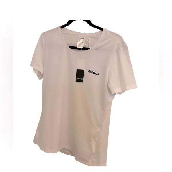 NWT Adidas Women’s Mesh-Back Performance Tee – White - Image 2