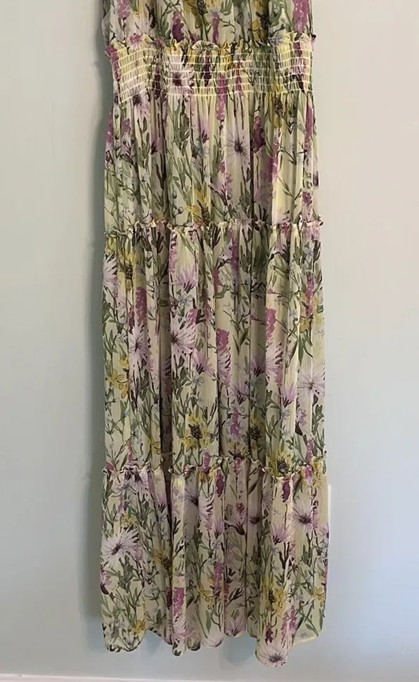 Taylor Floral Halter Neck Chiffon Dress- Size 6 - Image 13