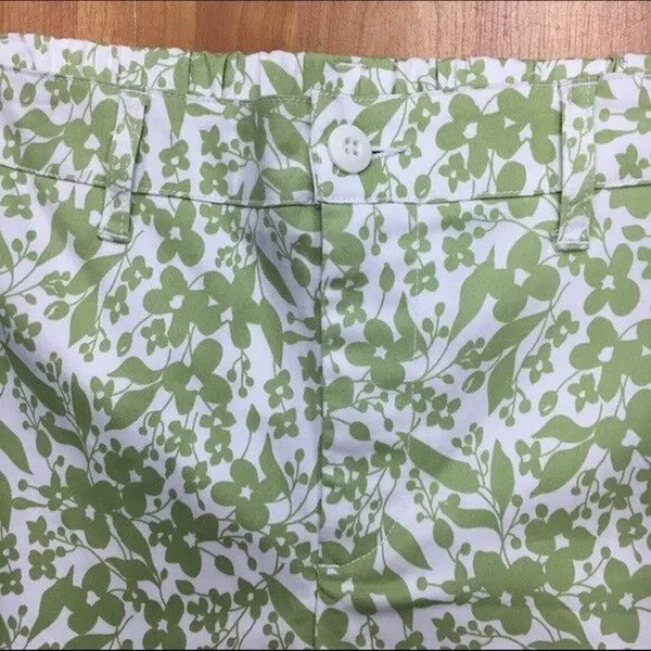 Motherhood‎ Womens Pants Size Small Maternity Green White Floral Crop NEW - Image 2