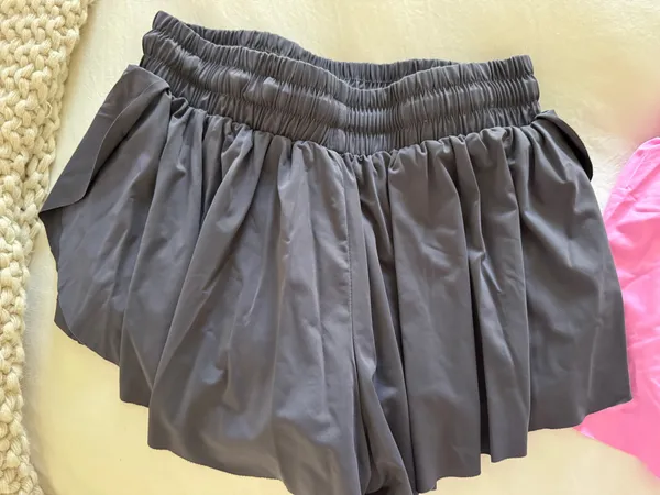 Women’s gray athletic flowy shorts - Image 2