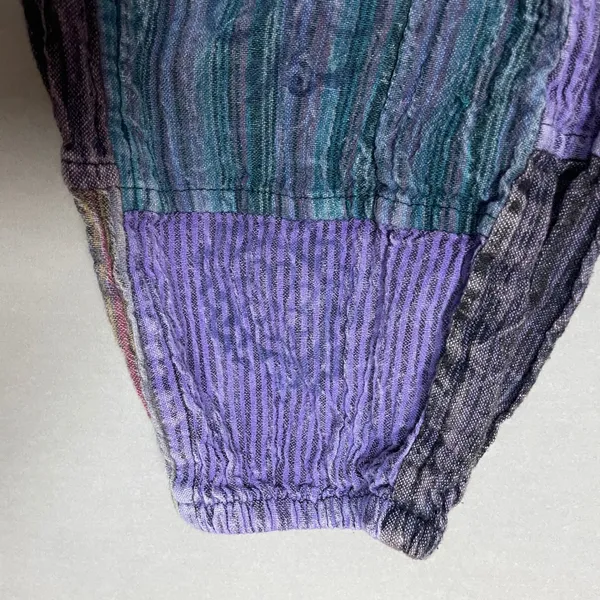 Patchwork Jogger Pants Travel Hippie Purple Red Blue Elastic Waist Cotton Nepal - Image 14