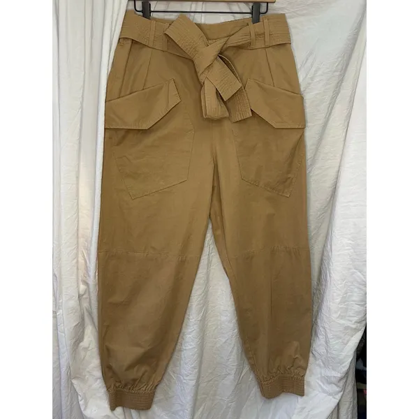 AMUR Lisette Cargo Pant Size Medium Tan Brown‎ Revolve Paper Bag Jogger Luxury - Image 11