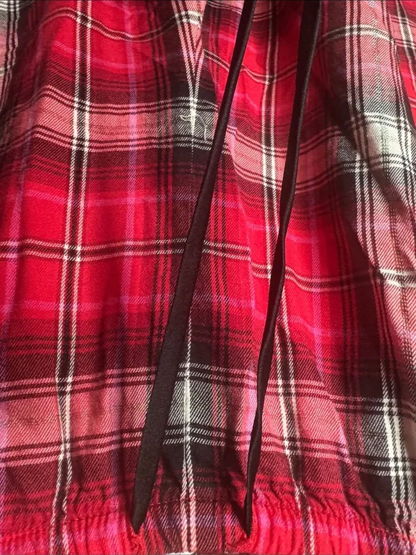 Victoria’s Secret Red Plaid Flannel Lace Trim Pajama Pants Size Small - Image 6