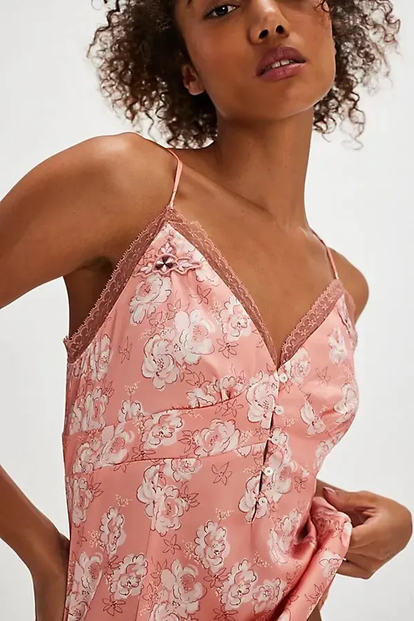 Free People Night Special Floral lace Tangerine Cami size Small New Boho - Image 2