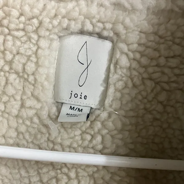 Joie Brown &Cream Shearling suede Vest Gorpcore oversized medium #737 - Image 3