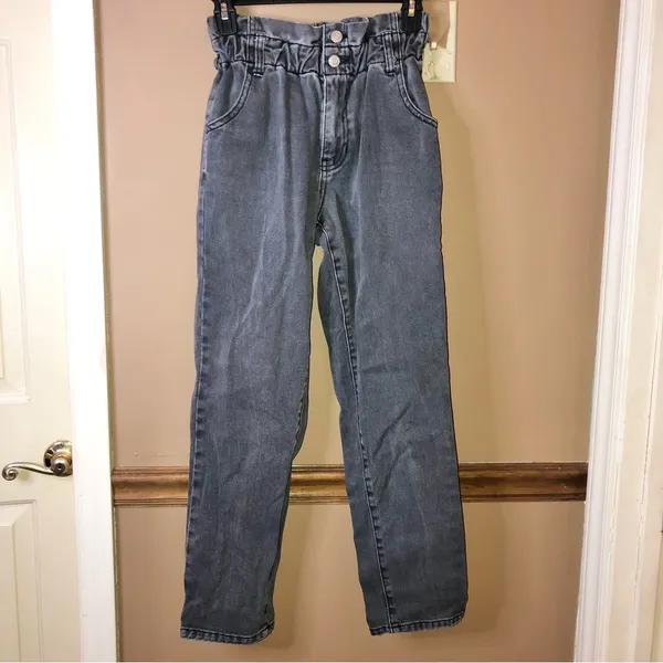 Pacsun Paperbag Straight Leg Mom‎ jeans dark black wash size 23 - Image 3