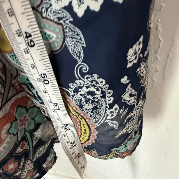 Sami & Jo Dress Womens L Navy‎ Blue Paisley Maxi Boho Sleeveless Coastal Cowgirl - Image 8
