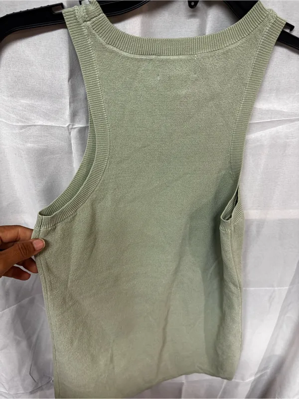Ribbed Tank Top in Sage Green by The Drop - Image 3