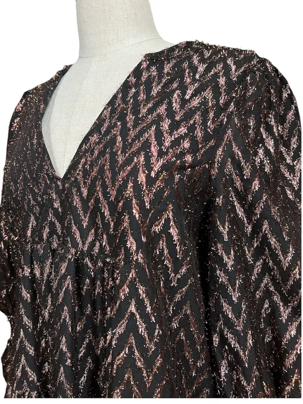 Tuckernuck Pomander Place Kenzo Long Sleeve Mini Dress in Metallic Ikat Medium - Image 4