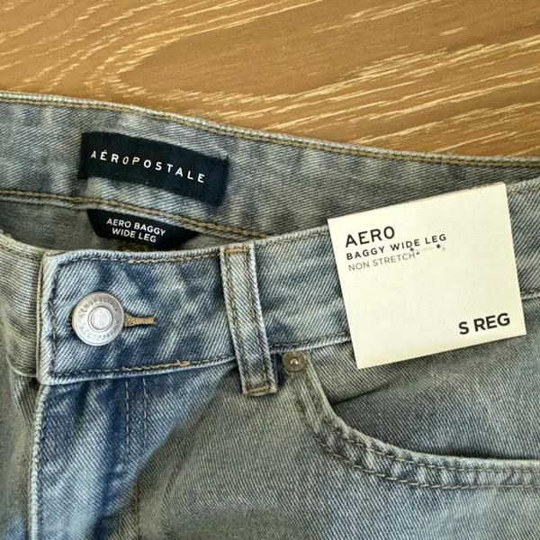 Aeropostale Baggy Jeans Wide Leg Size S Regular Light Blue - Image 3