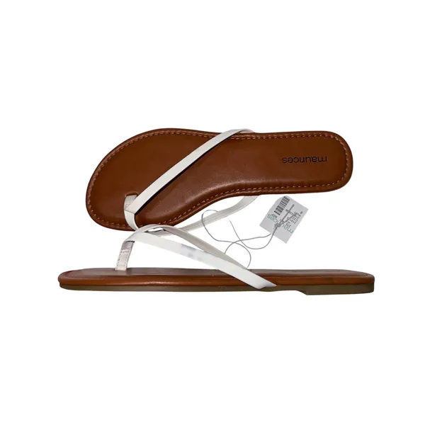 Maurices Ruby Sandals White Cognac Thong Flip Flops NWT - Image 6