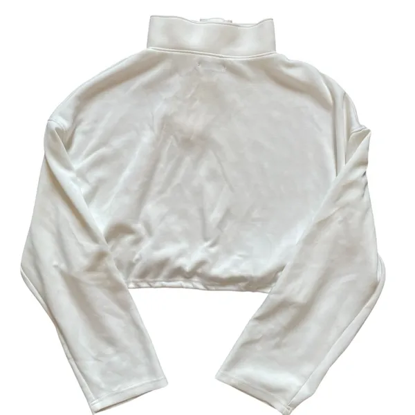 Tinsel Town Cropped Sweatshirt Women’s XS 4 Snap Collar Drawstring Adjustable - Image 2