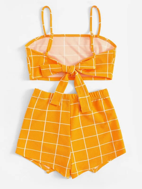 yellowish orange and white two piece set Size L - Image 2