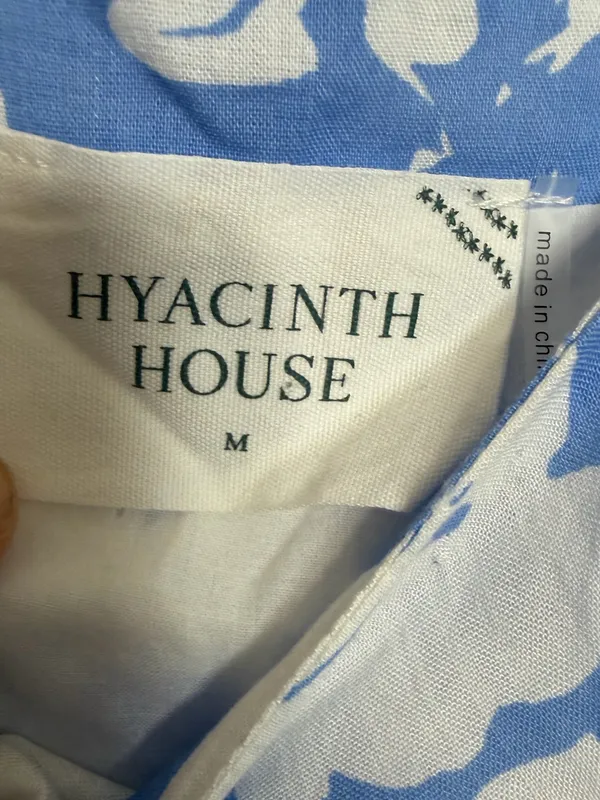 Hyacinth House Tuckernuck Blue and White Floral Lupine Midi Tie Shoulder Dress M - Image 6