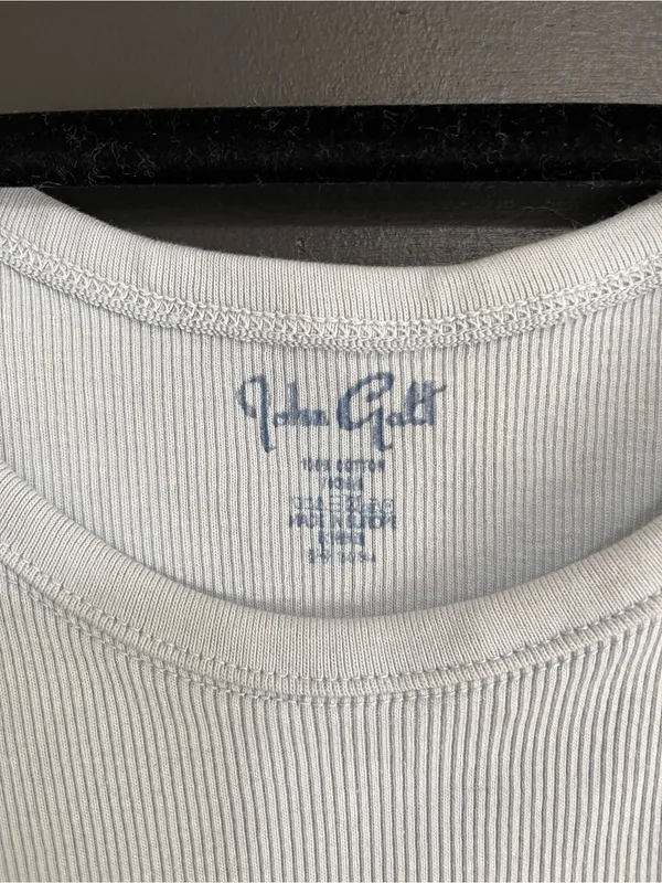 BRANDY MELVILLE John Galt Light Blue Ribbed Cotton Tank Top One Size EUC - Image 2