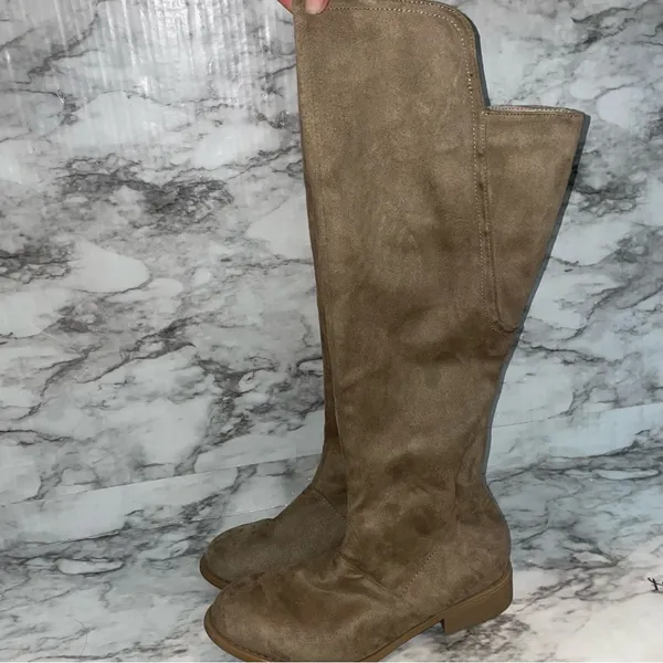 Windsor Faux Suede Tan Boots - Image 3