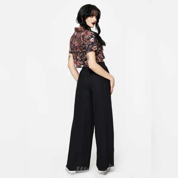 Disturbia Almost Everything Tabitha Wide Leg Check Trousers Wide Leg US4 - Image 2
