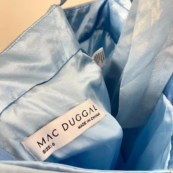 MAC DUGGAL High-Low Ruffle Gown in Powder Blue Size US 0 - Image 6