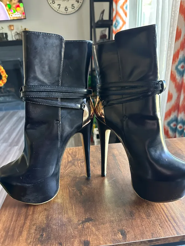 Platform Boots Black Size 8.5 - Image 3
