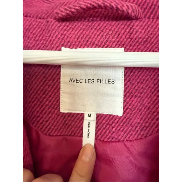 Avec les Filles pink oversized shawl neck peacoat size M - Image 4