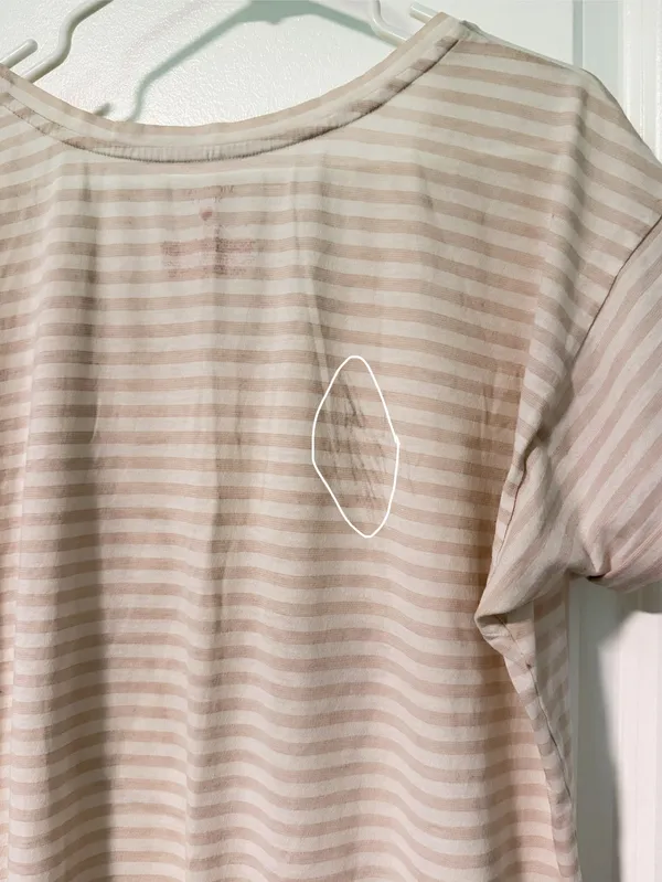 Victoria's Secret Cream & Beige Striped Night Tee - Image 6