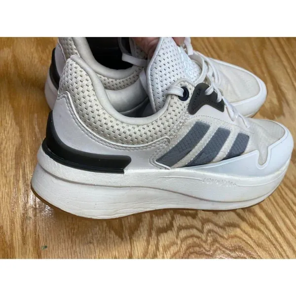 Adidas Cloudfoam Sneaker Women's 6.5 White Lace Up Running Shoes HWA 1Y3001 S25 - Image 7