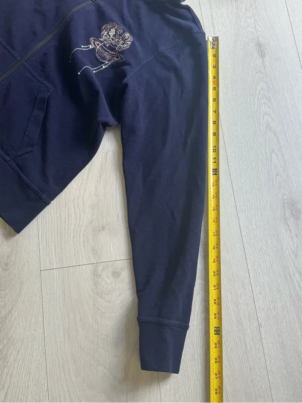 American Giant Full Zip, Embroidered Planet Sweatshirt Hoodie Navy Womens XL - Image 11