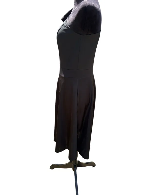 NWOT JASAMBAC Black One Shoulder Bow A-Line Cocktail Dress‎ with Pockets Size L - Image 8