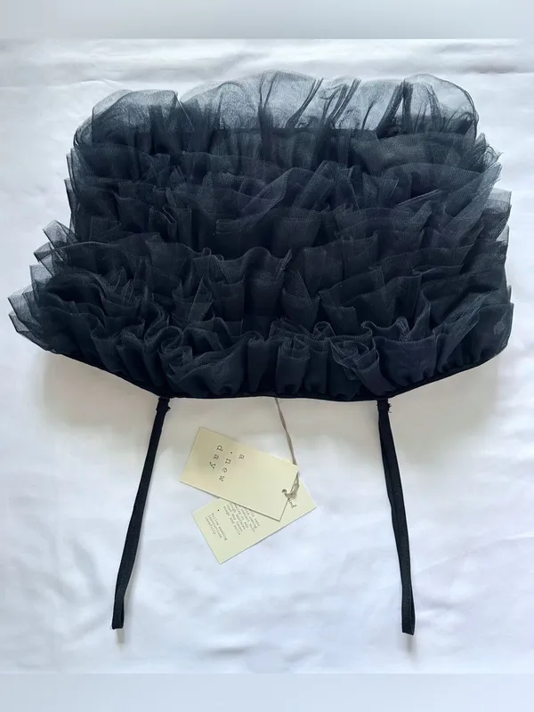 NWT A New Day Tiny Tulle Ruffle Crop Tank – Black – S - Image 6