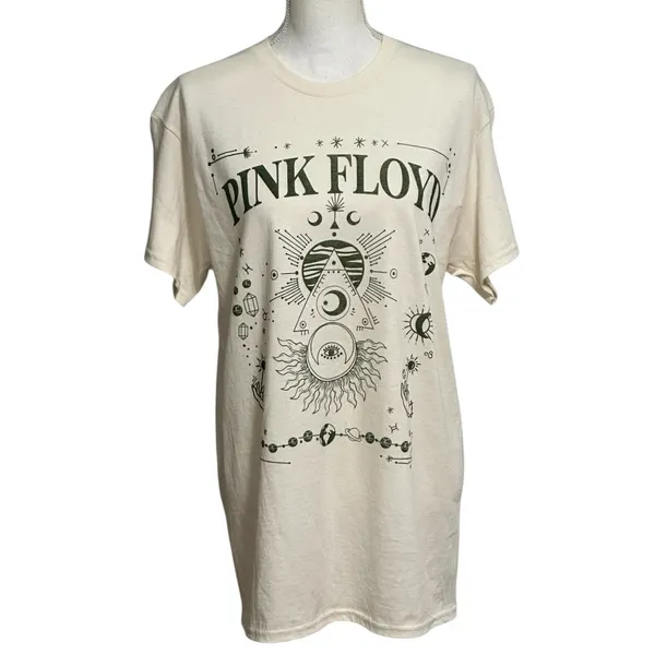 Pink Floyd Cream/Green Cosmic Pyramid Graphic Tshirt NWT - Image 5