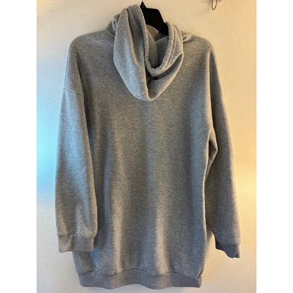 SHEIN Oversized Heather Gray Longline Hoodie Sweatshirt XL - Image 2