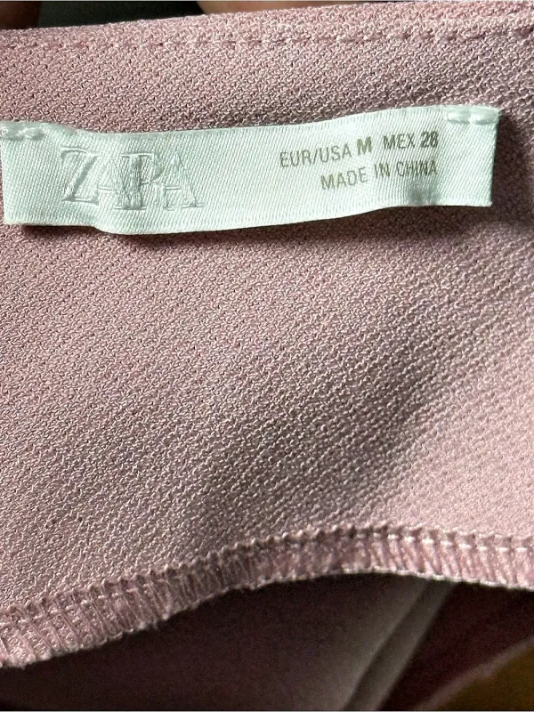 ZARA Pink Tank Top Sweetheart Neckline Rhinestone Button Vest Size M - Image 4