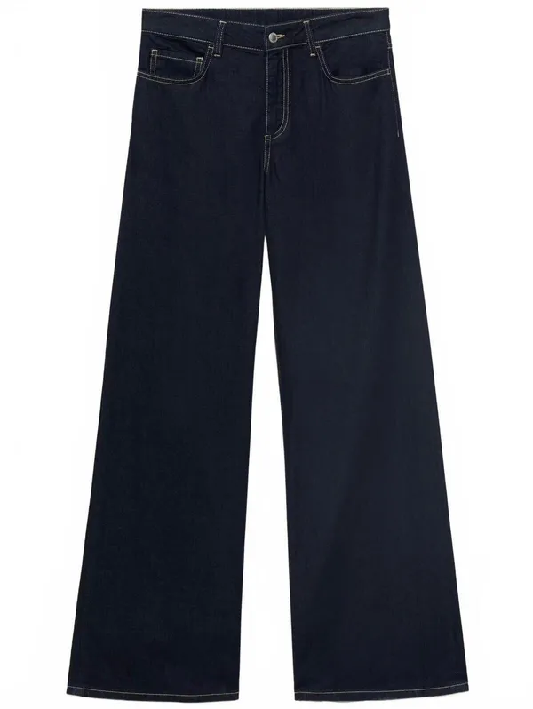 Mango Low-rise wideleg jeans NWT Open Blue Size 8 EUR 40 - Image 6