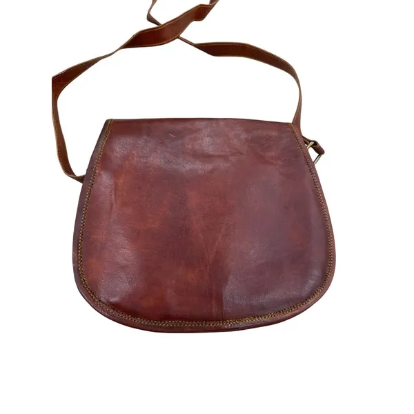 Firu womens Vintage Leather Handmade crossbody Purse 9x10 SKU 7164 - Image 8